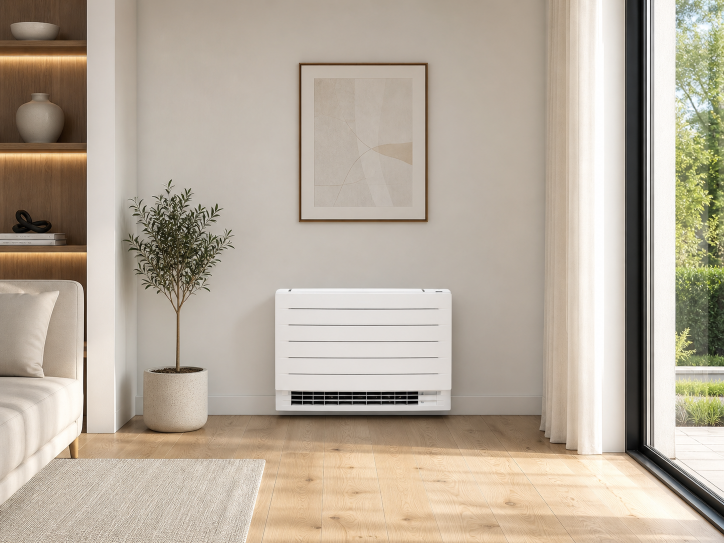 Floor mounted air conditioning unit for home